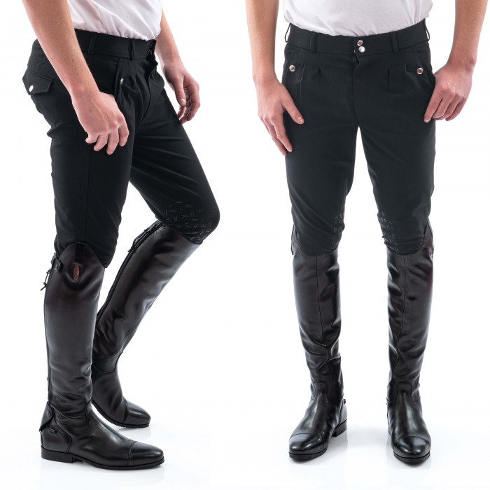 B155M Clayton Men's Breeches with Grip Knee Patches - 5 Colour Options 